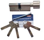 Механизм цилиндровый Abus X12R (Абус) 90 мм (55*35) никель, кл/вертушка