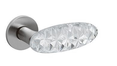 Ручки раздельные Olivari Crystal Diamond Bassa M6 M246 (мат.хром/прозр.стекло)